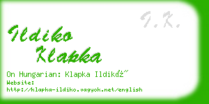 ildiko klapka business card